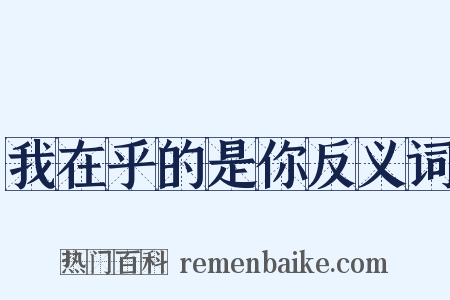 我在乎的是你反义词是什么意思的图片